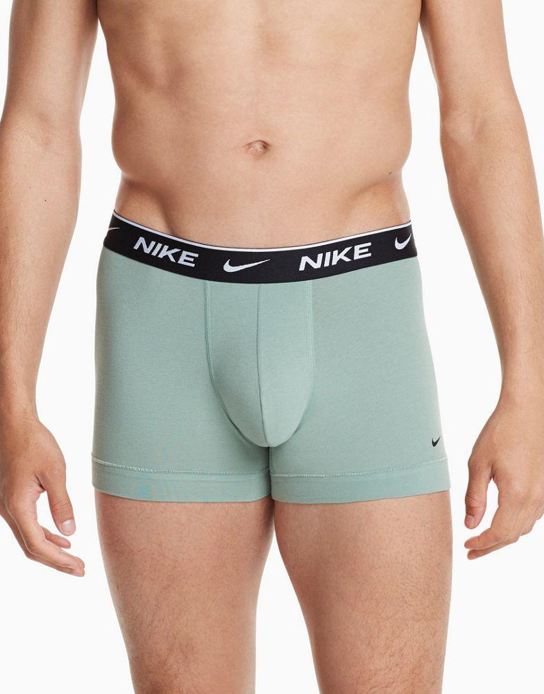 商品NIKE|Nike cotton stretch 3 pack trunks in mint/grey/black,价格¥227,第1张图片