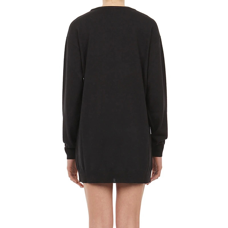 Moschino 莫斯奇诺 女士羊毛黑色长款上衣 A0480-9100-1555 商品