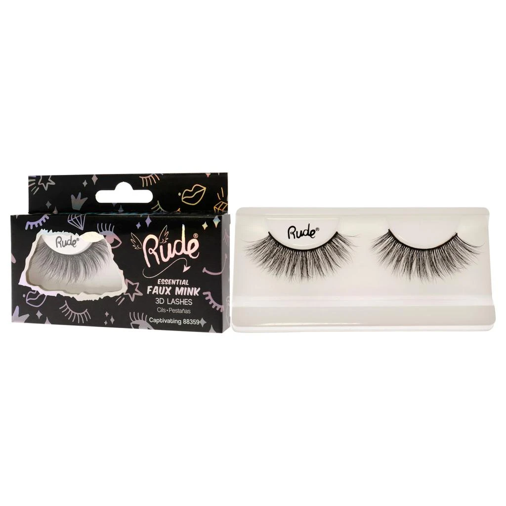 商品Rude Cosmetics|Essential Faux Mink 3D Lashes - Captivating by  for Women - 1 Pc Pair,价格¥63,第4张图片详细描述