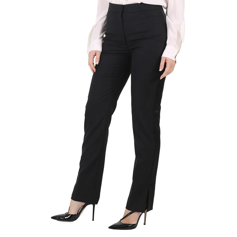 商品Burberry|Burberry Ladies Black Satin Stripe Detail Wool Tailored Trousers, Brand Size 6 (US Size 4),价格¥1049,第2张图片详细描述