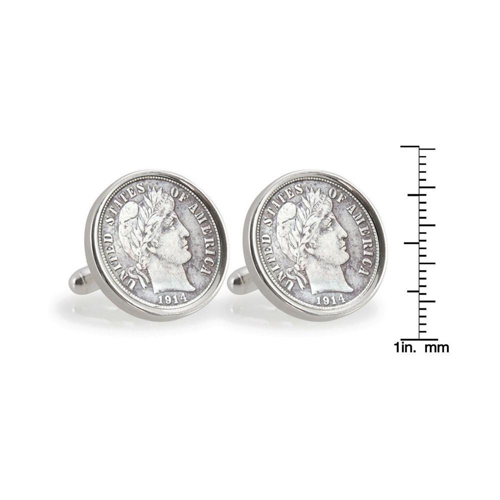 商品American Coin Treasures|Silver Barber Dime Sterling Silver Coin Cuff Links,价格¥579,第4张图片详细描述