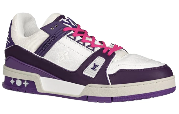 商品[国内直发] Louis Vuitton|Trainer 粒面小牛皮 篮球风格 低帮 运动鞋 男款 紫色,价格¥11771,第3张图片详细描述