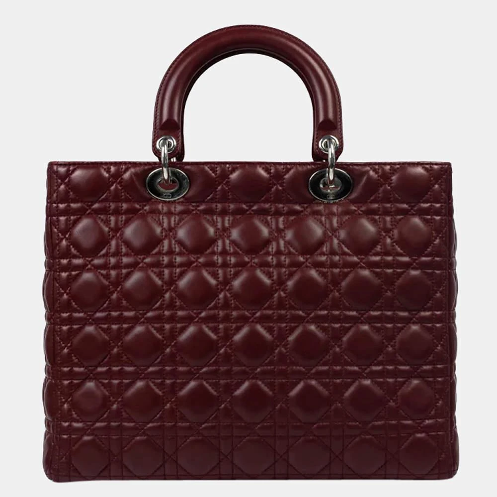 商品[二手商品] Dior|Dior Burgundy Leather Cannage Lady Dior Tote Bag ,价格¥19760,第3张图片详细描述