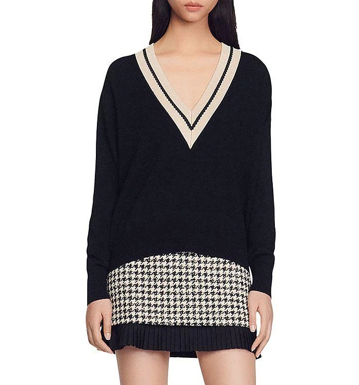 商品Sandro|Bridget V Neck Sweater,价格¥1781,第1张图片