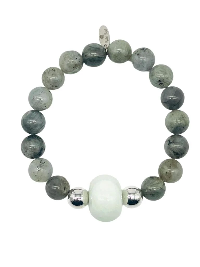 商品Jewelit|Women's Stoned Bracelet In Labradorite Jade Hematite,价格¥391,第1张图片