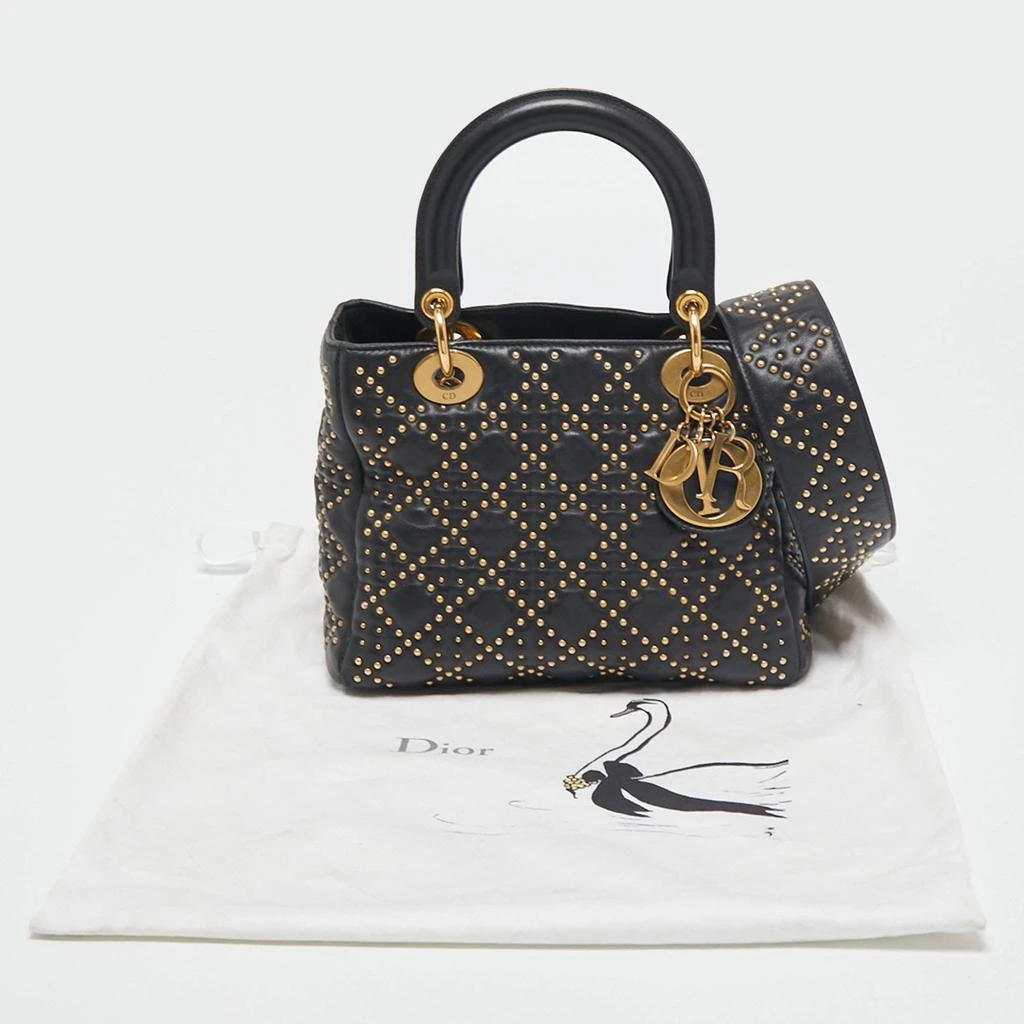 Dior Black Studded Leather Medium Supple Lady Dior Tote 商品