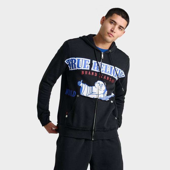 ◆TRUE RELIGION◆EXAGGERATED ICON ジップ フーディー 送料込 True Religion Men's Raw Exaggerated Icon Zip Up Hoodie, Jet