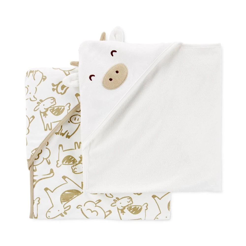 商品Carter's|Baby Boys or Baby Girls Hooded Bath Towels, Pack of 2,价格¥97,第1张图片