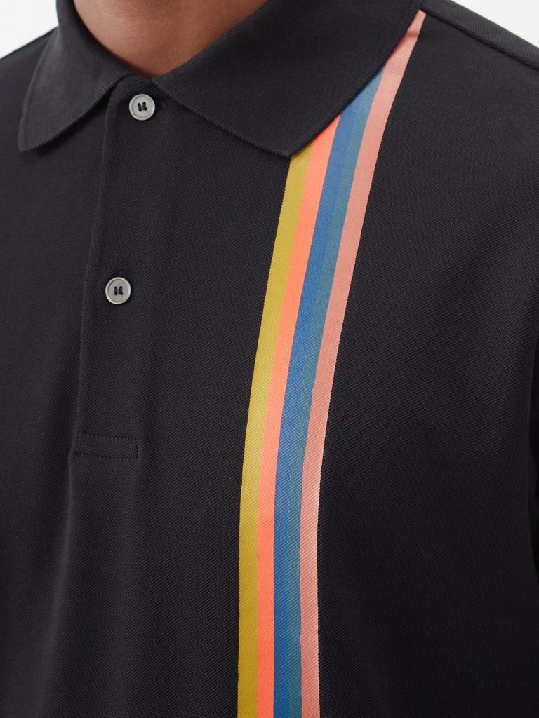 Artist Stripe cotton-piqué polo shirt商品第3张图片规格展示