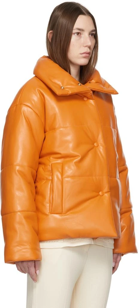 商品Nanushka|Orange Hide Puffer Vegan Leather Jacket,价格¥1781,第2张图片详细描述