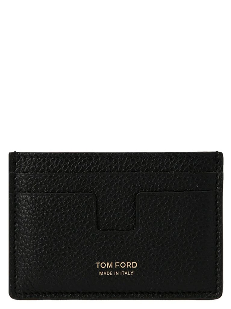 商品Tom Ford|Logo Leather Card Holder Wallets, Card Holders Black,价格¥1582,第1张图片