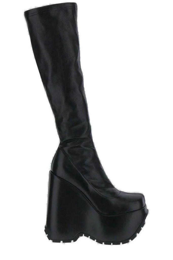 商品Versace|Versace Square Toe Triplatform Knee-High Boots,价格¥6830,第1张图片