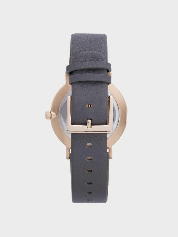 商品DKNY|Minetta Grey Leather Rose Gold-Tone Watch,价格¥755,第3张图片详细描述