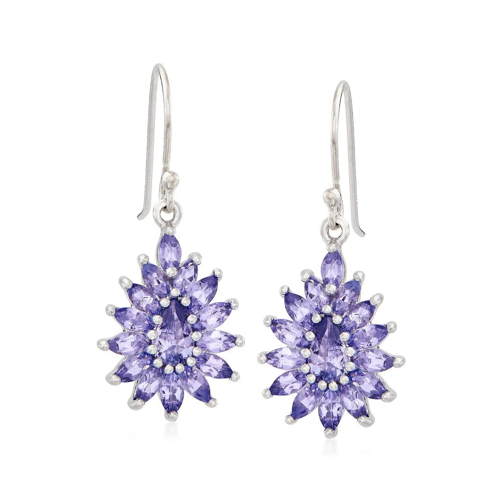 商品Ross-Simons|Tanzanite Drop Earrings in Sterling Silver,价格¥1105,第1张图片