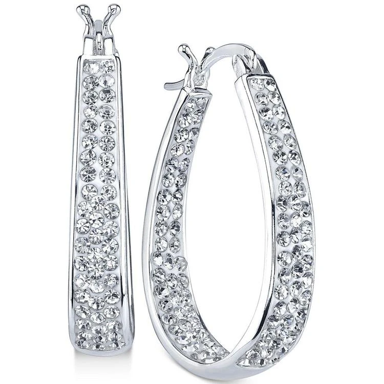 商品Unwritten|Silver-Tone Crystal Teardrop Hoop Earrings,价格¥412,第1张图片