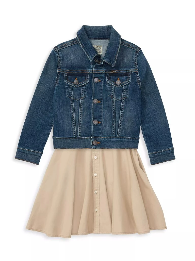 商品Ralph Lauren|Little Girl's & Girl's Belted Chino Dress,价格¥523,第2张图片详细描述