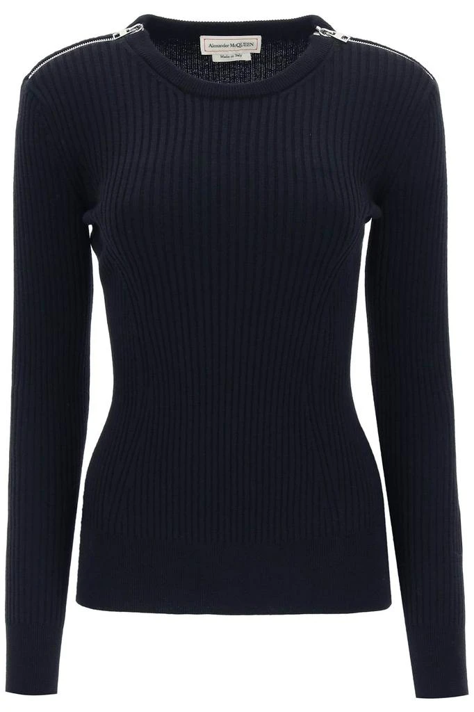 商品Alexander McQueen|Alexander mcqueen wool sweater with zip,价格¥3914,第1张图片