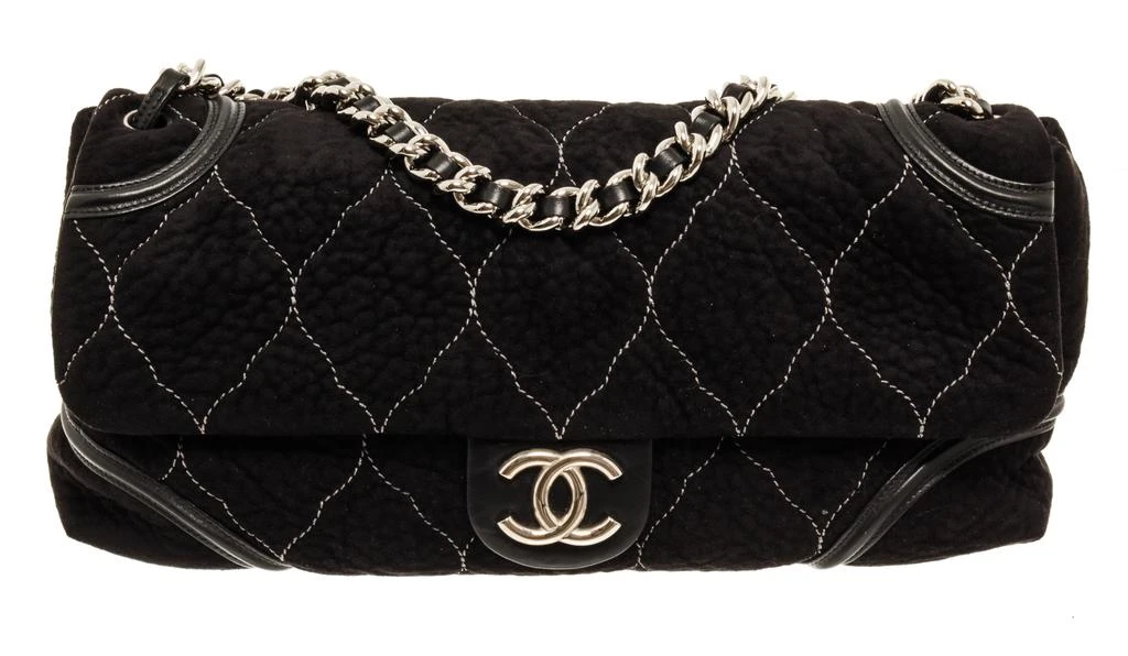 商品[二手商品] Chanel|Chanel Black Quilted East West Chain Flap Shoulder Bag,价格¥18244,第1张图片