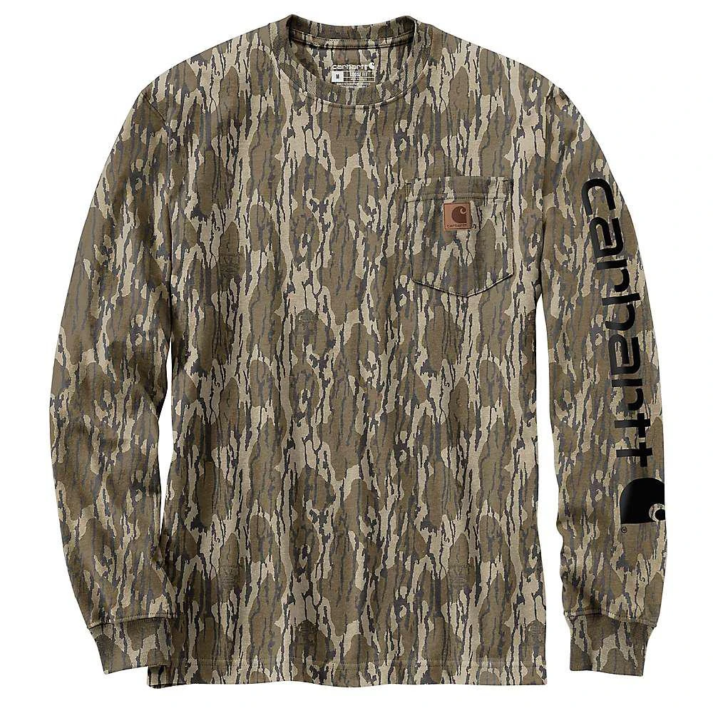 商品Carhartt|Carhartt Men's Loose Fit Heavyweight LS Pocket Camo Logo Graphic T-Shirt,价格¥216,第1张图片