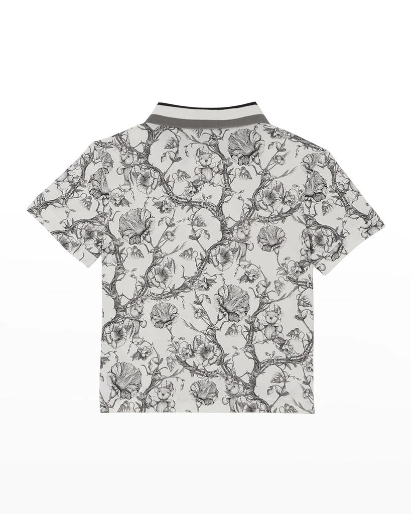 商品Burberry|Boy's Etched Bear & Floral Logo Polo Shirt, Size 3-14,价格¥1097,第3张图片详细描述