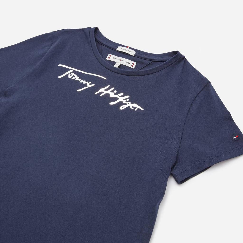 Tommy Hilfiger Girls' Script Print T-Shirt Short Sleeved - Twilight Navy商品第3张图片规格展示