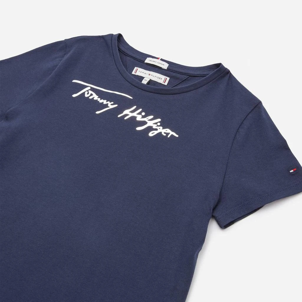 商品Tommy Hilfiger|Tommy Hilfiger Girls' Script Print T-Shirt Short Sleeved - Twilight Navy,价格¥89,第3张图片详细描述