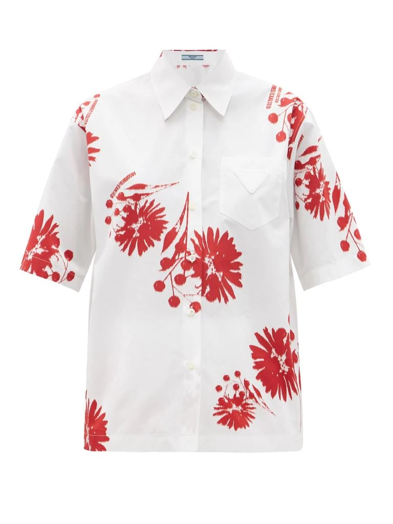 商品Prada|Sunflower-print cotton-poplin shirt,价格¥8937,第1张图片