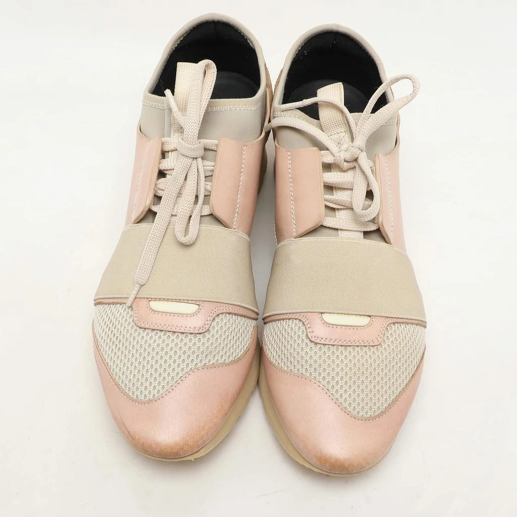 商品[二手商品] Balenciaga|Balenciaga Pink/Beige Neoprene And Leather Race Runner Sneakers Size 39,价格¥3380,第3张图片详细描述