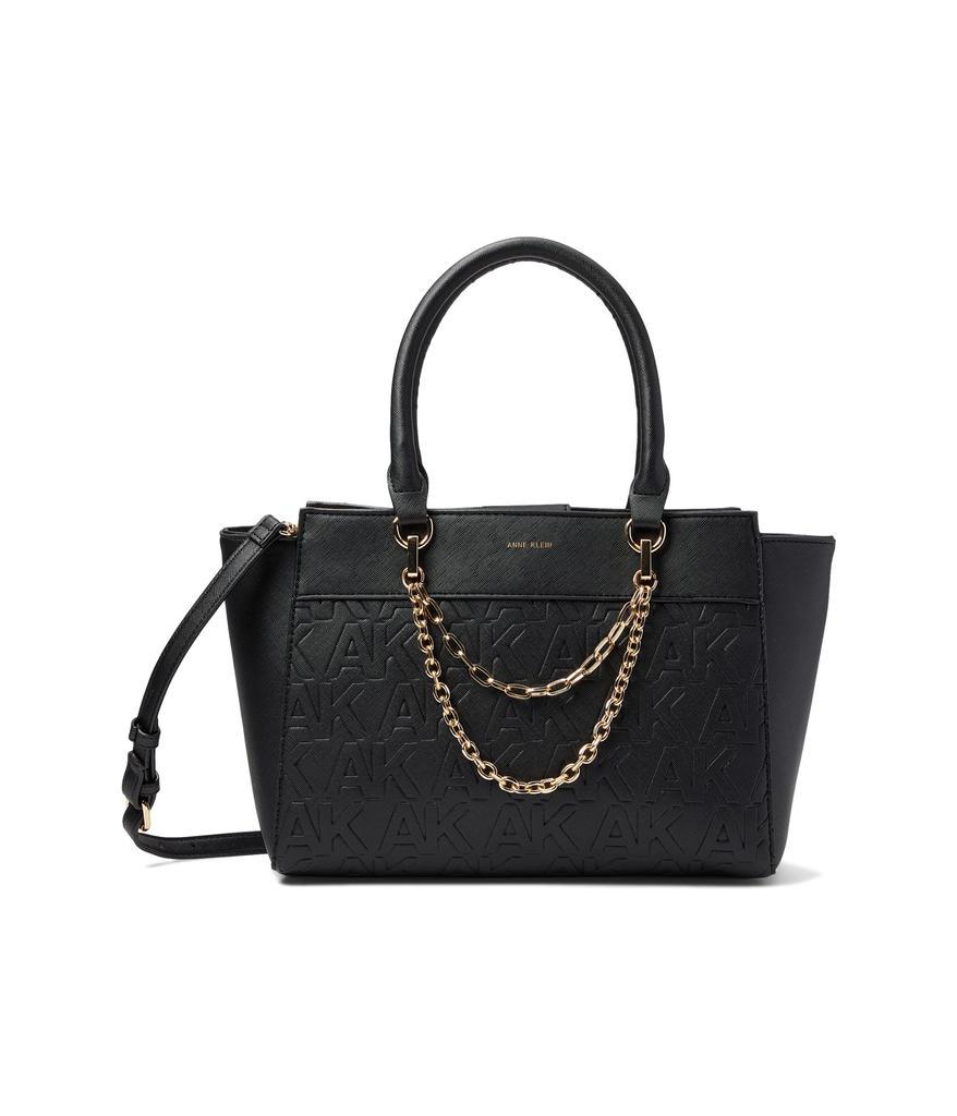 商品Anne Klein|Embossed Logo East/West Satchel with Chain Swag,价格¥230-¥394,第1张图片