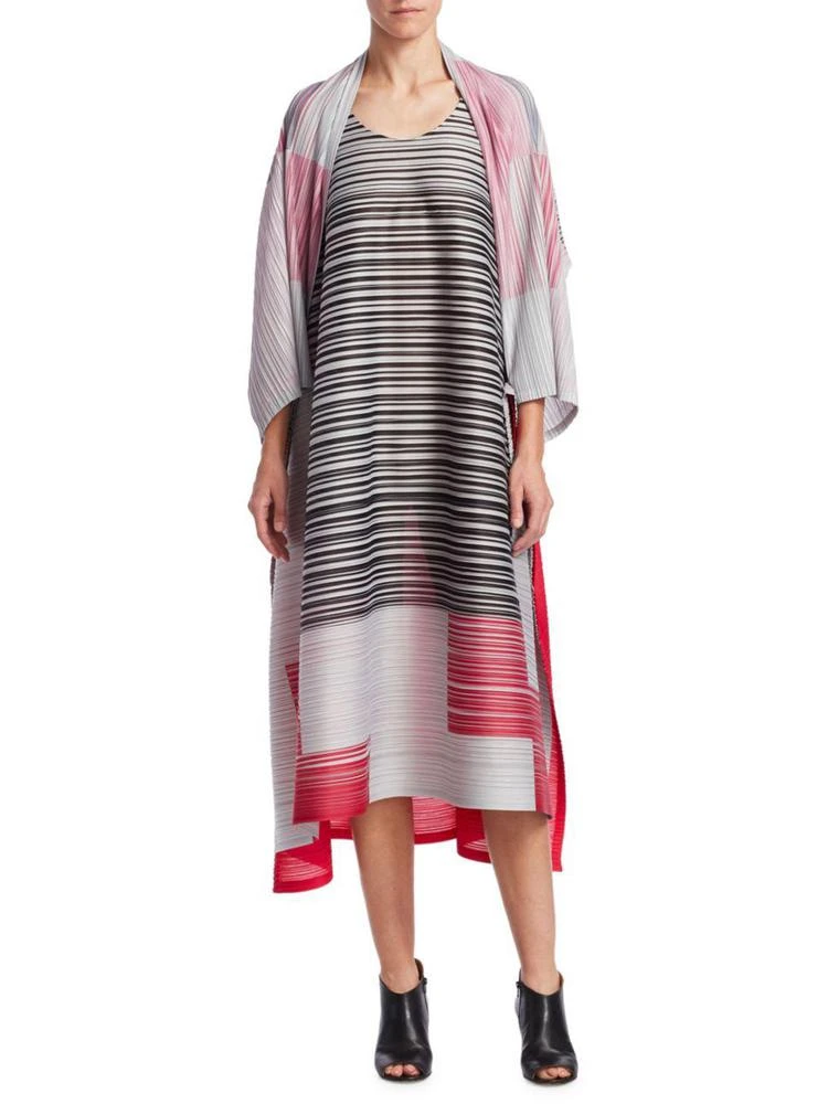 商品Pleats Please|Striped Trapeze Dress,价格¥3560,第3张图片详细描述