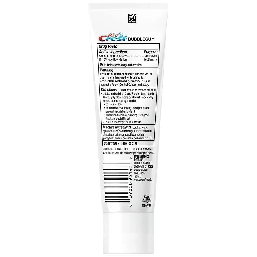 商品Crest Kids|Cavity Protection Toothpaste Gel Formula Bubblegum,价格¥25,第3张图片详细描述