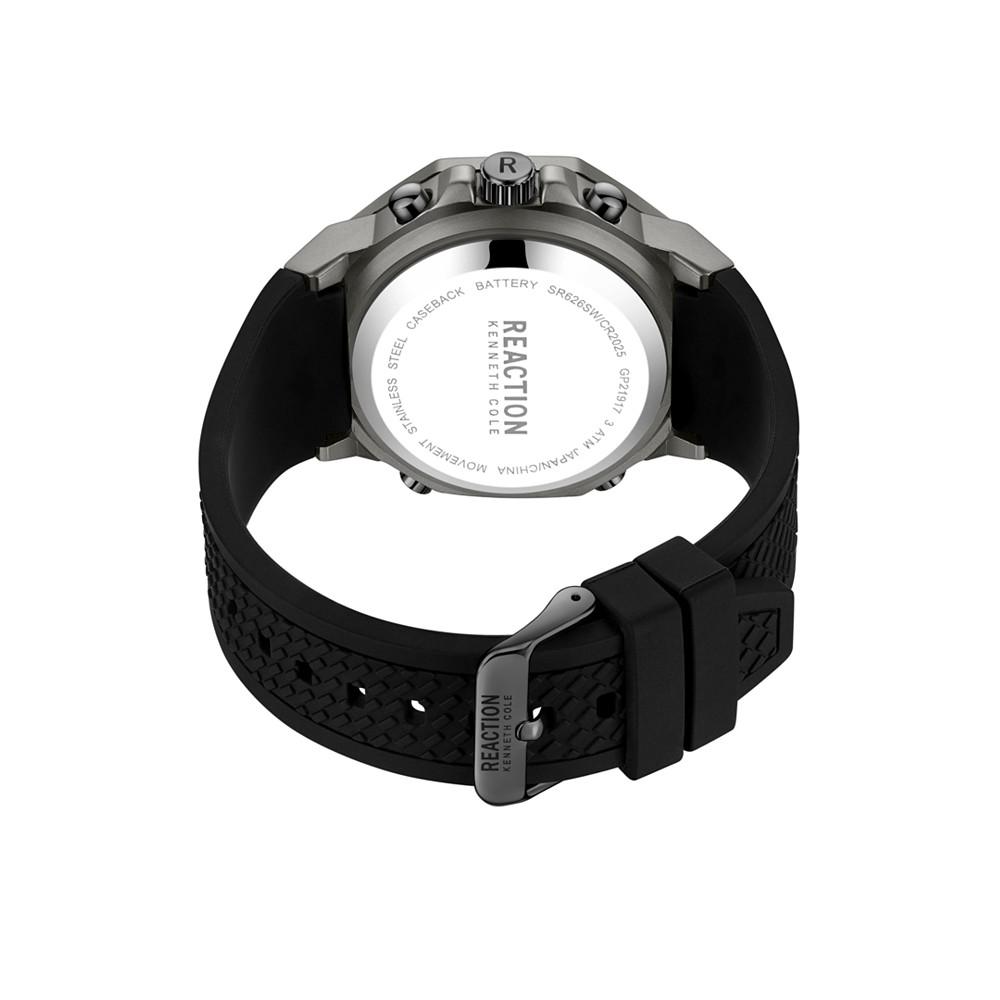 Men's Ana-digi Black Silicon Strap Watch, 46mm商品第3张图片规格展示