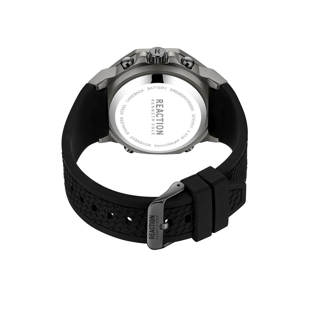 商品Kenneth Cole|Men's Ana-digi Black Silicon Strap Watch, 46mm,价格¥636,第3张图片详细描述