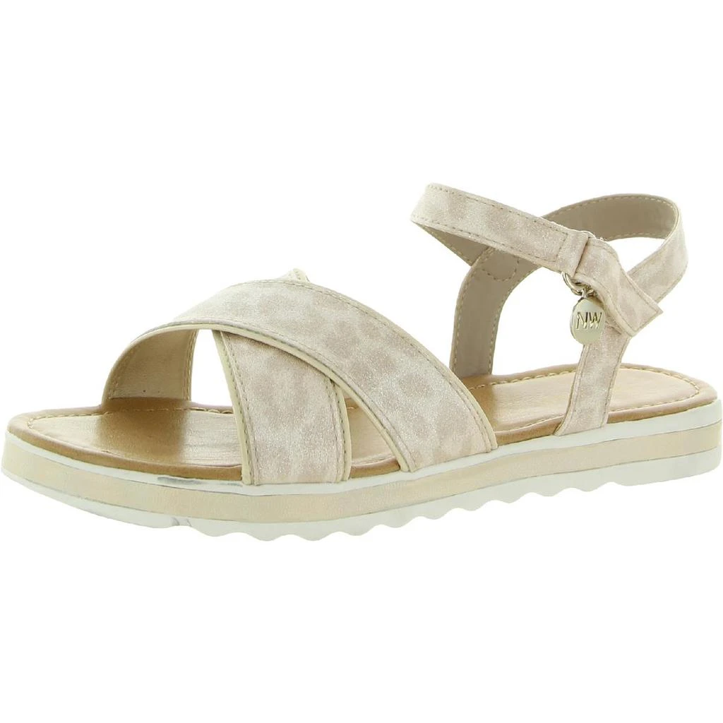 商品Nine West|Nine West Girls Stella Glitter Flats Ankle Strap,价格¥69,第1张图片