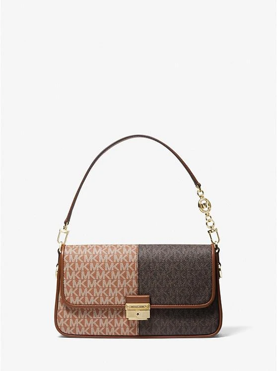 商品Michael Kors|【2021夏季新】MK Bradshaw 小号老花拼色法棍腋下包,价格¥673,第1张图片