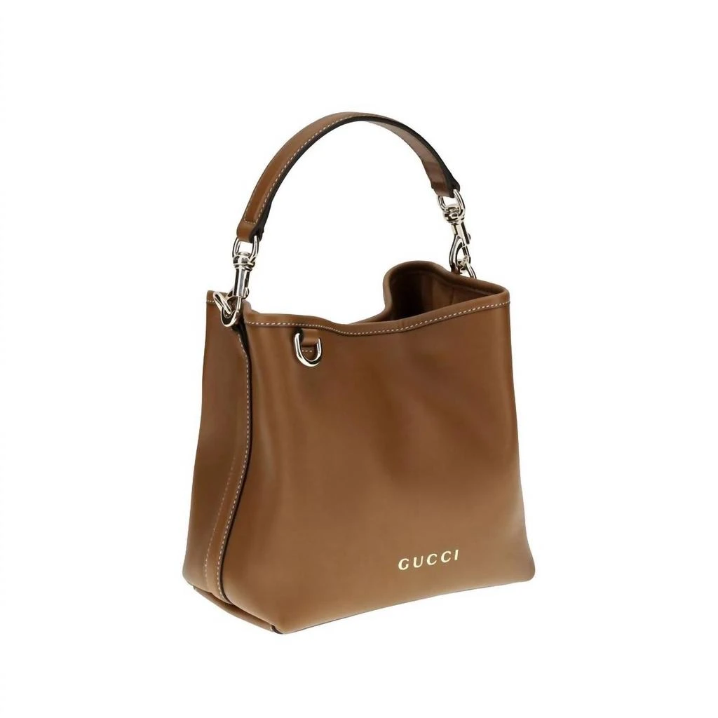 商品Gucci|Gucci - Women's Gg Emblem Leather Bucket Bag,价格¥16897,第2张图片详细描述