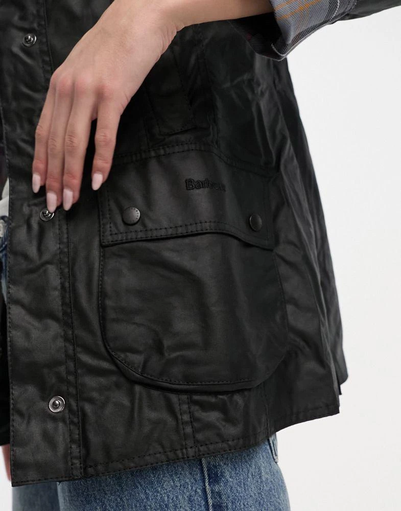 商品Barbour|Barbour Beadnell wax jacket in black,价格¥2201,第2张图片详细描述