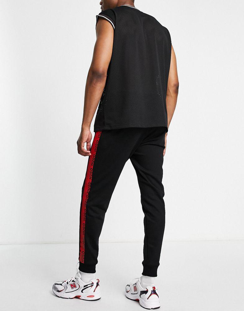 商品Hugo Boss|Hugo Darpaccio tape detail joggers in black,价格¥1107,第4张图片详细描述