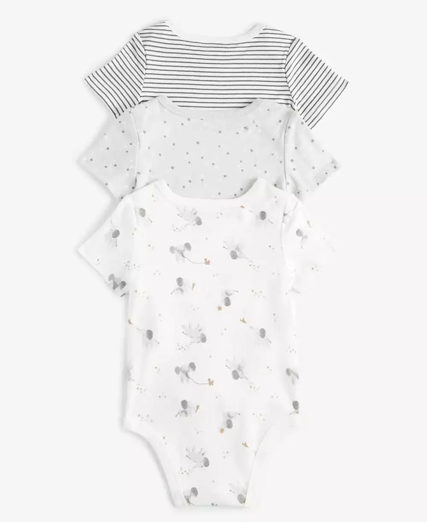 商品First Impressions|Baby Elephant Cotton Bodysuits, 3 Pack, Exclusively at Macy's,价格¥54,第2张图片详细描述