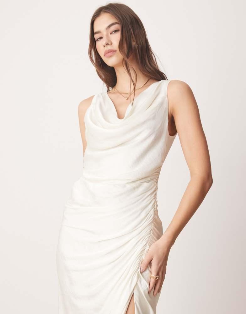 abercrombie cowl neck draped maxi dress Women's featuring a cowl neckline Cowl Neck Draped Maxi Dress