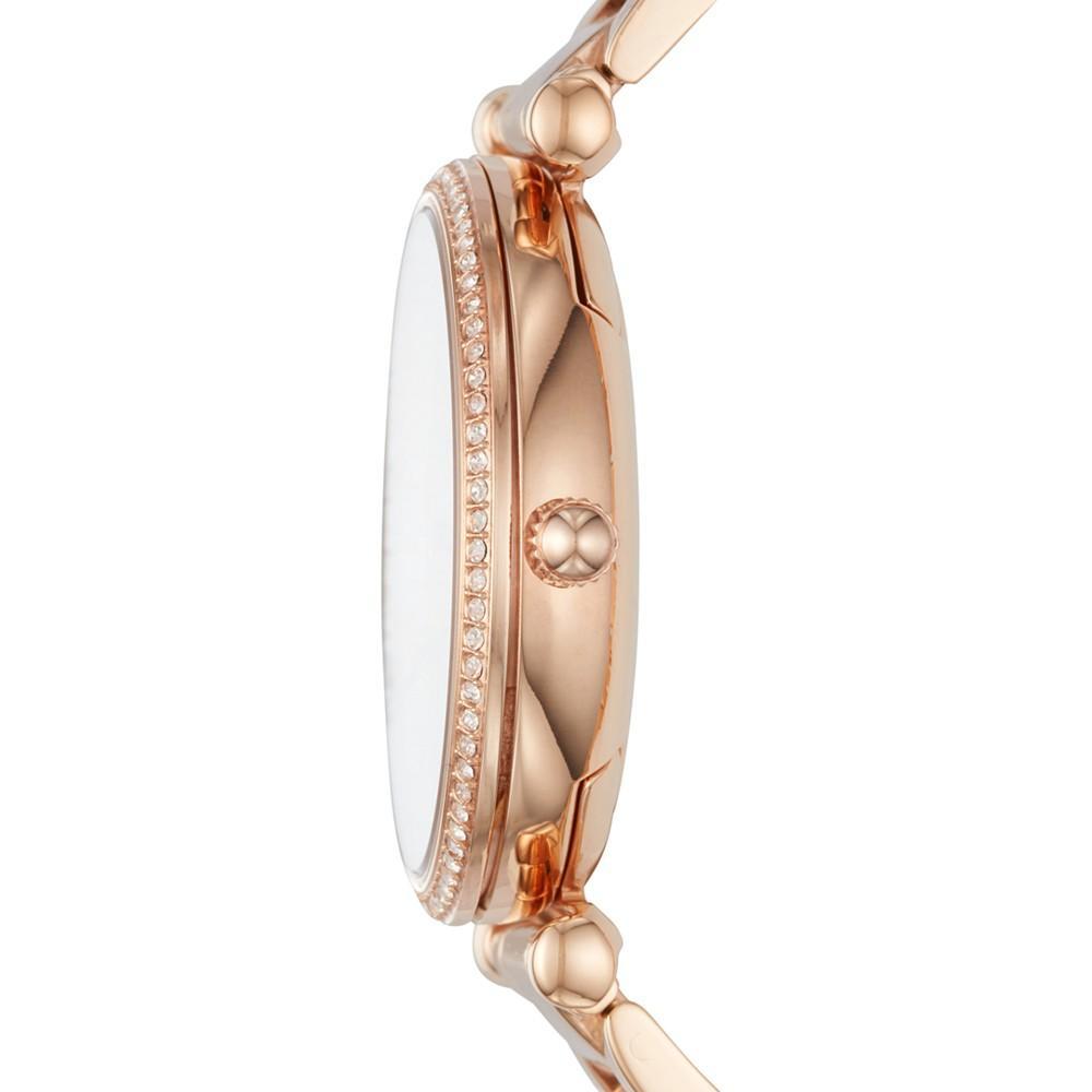 商品Fossil|Women's Carlie Rose Gold-Tone Stainless Steel Bracelet Watch,价格¥719,第5张图片详细描述