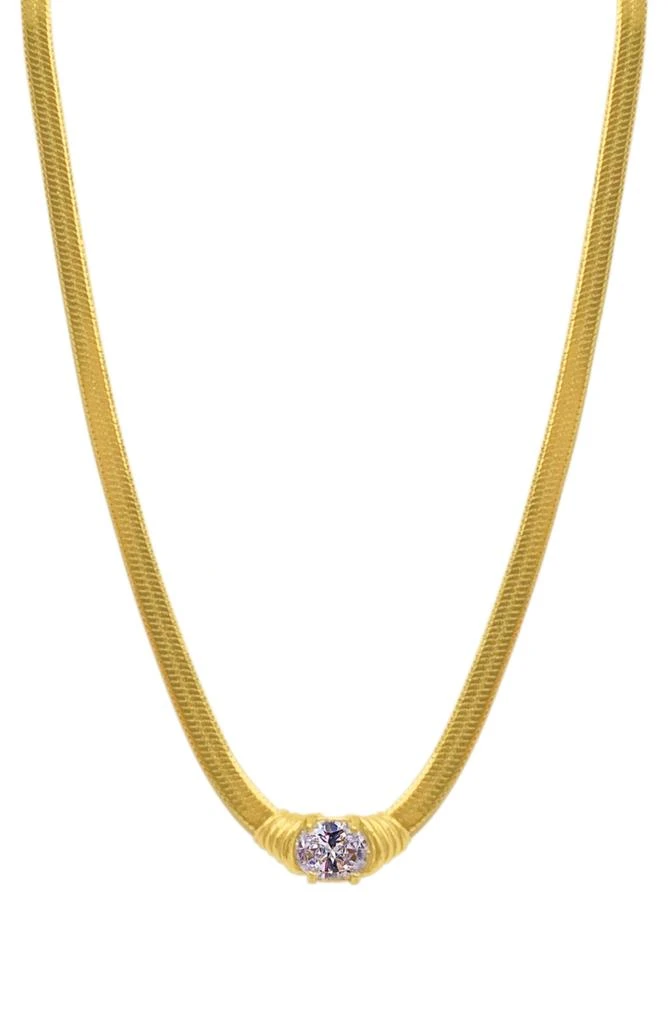 商品ADORNIA|Water Resistant Crystal Herringbone Chain Necklace,价格¥240,第2张图片详细描述