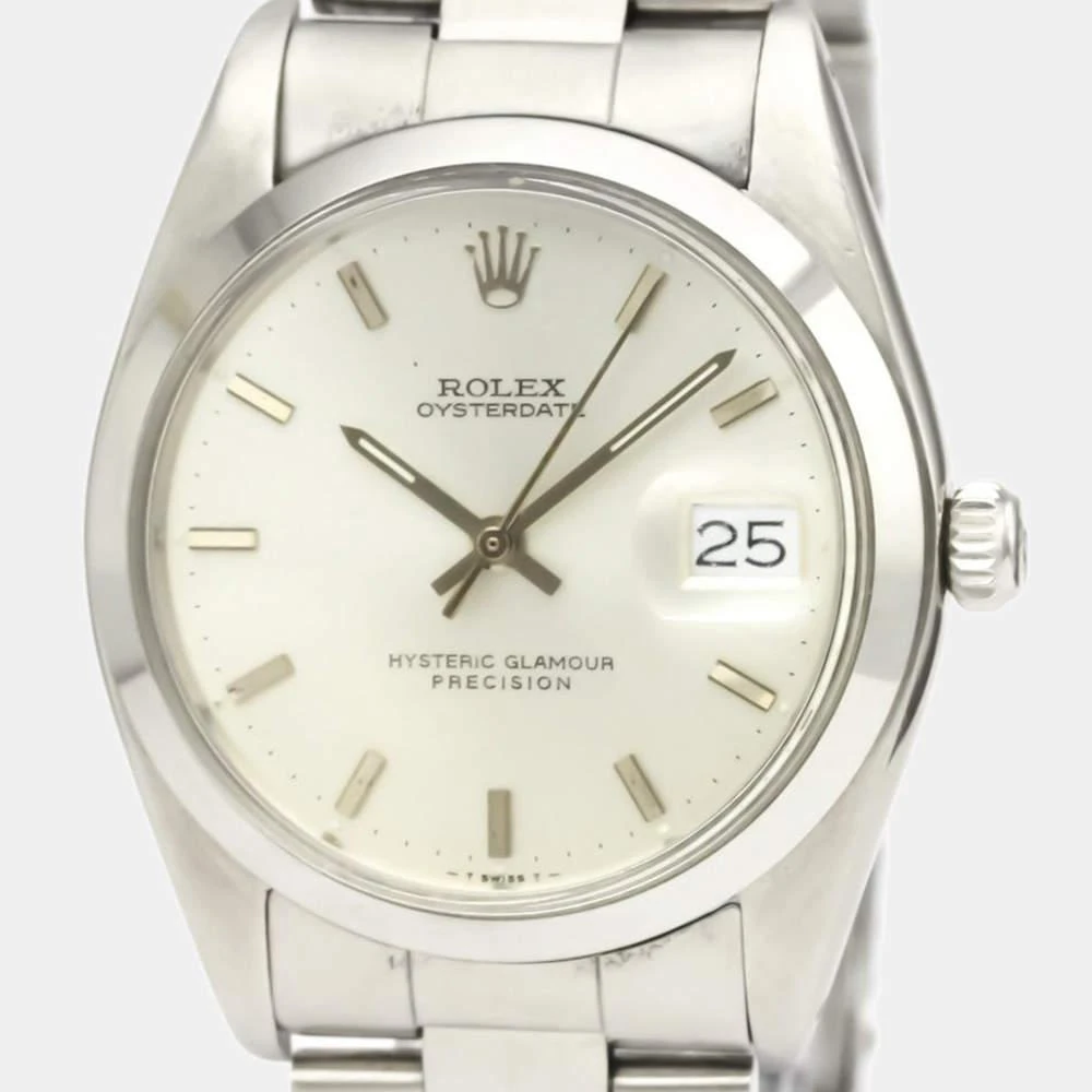 商品[二手商品] Rolex|Rolex Silver Stainless Steel Oyster Date Precision 6694 Men's Wristwatch 35 MM,价格¥28392,第2张图片详细描述