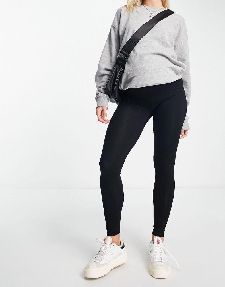 ASOS DESIGN Maternity over the bump leggings in black商品第3张图片规格展示