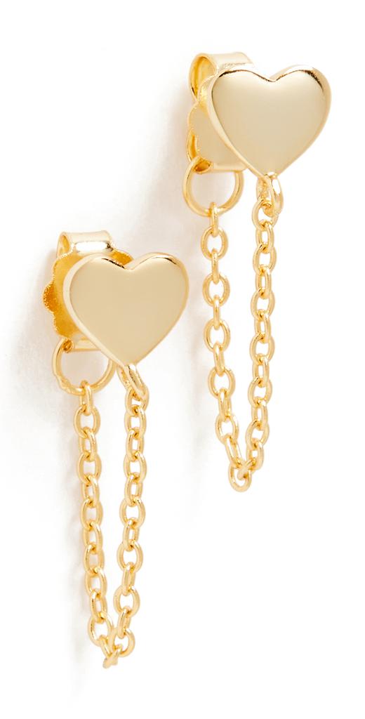 SHASHI Heart Chain Drop Earrings商品第1张图片规格展示