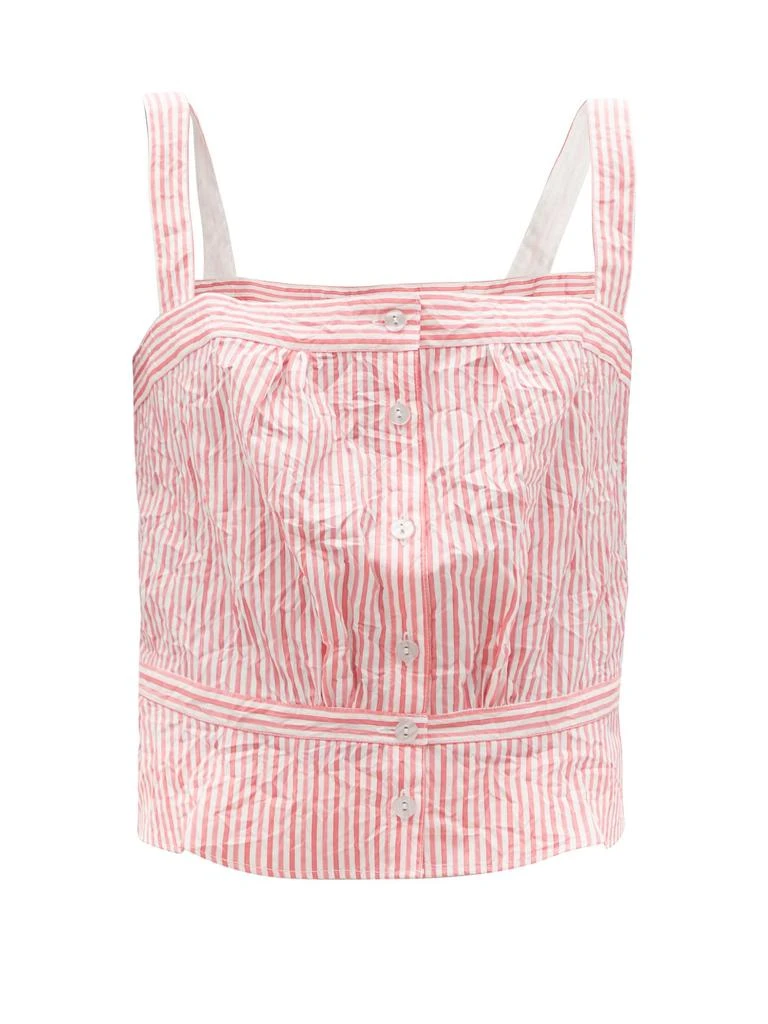 商品Thierry Colson|Rossa crinkled stripe cotton-sateen top,价格¥988,第1张图片