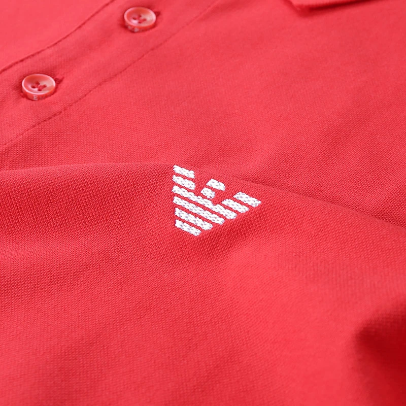 商品[国内直发] Emporio Armani|阿玛尼 SS24 Logo鹰标刺绣短袖Polo衫 男款 红色,价格¥673,第5张图片详细描述