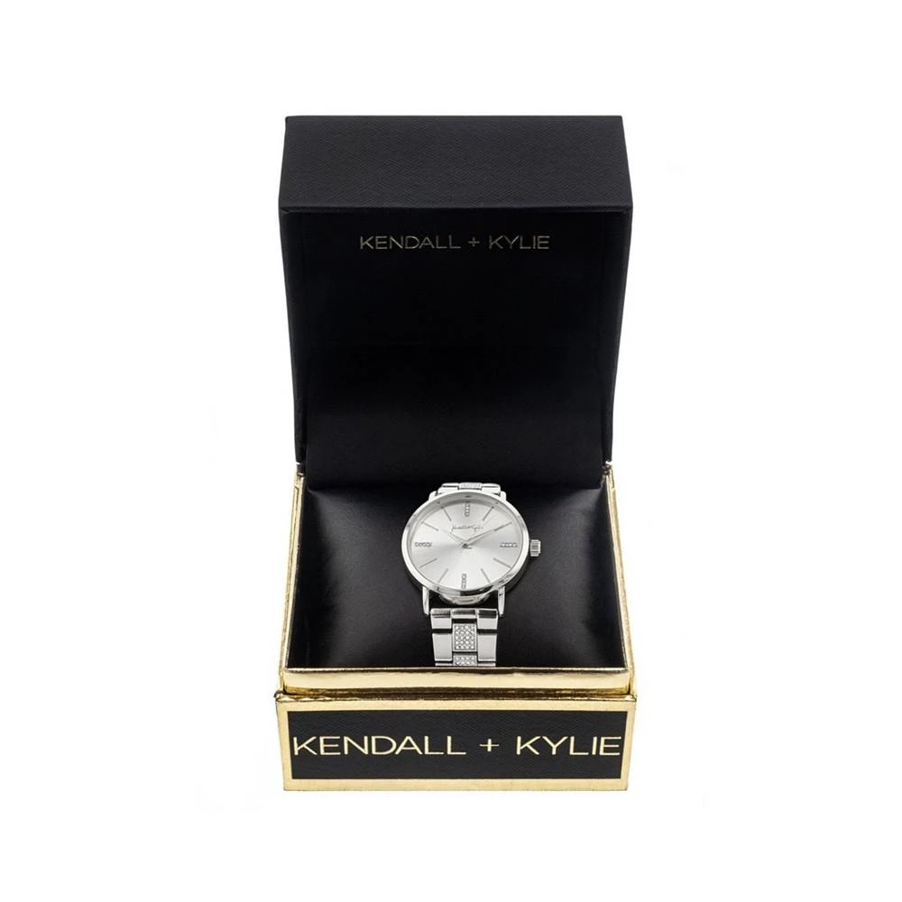 商品KENDALL & KYLIE|Women's Silver Tone Crystal Stainless Steel Strap Analog Watch,价格¥113,第2张图片详细描述