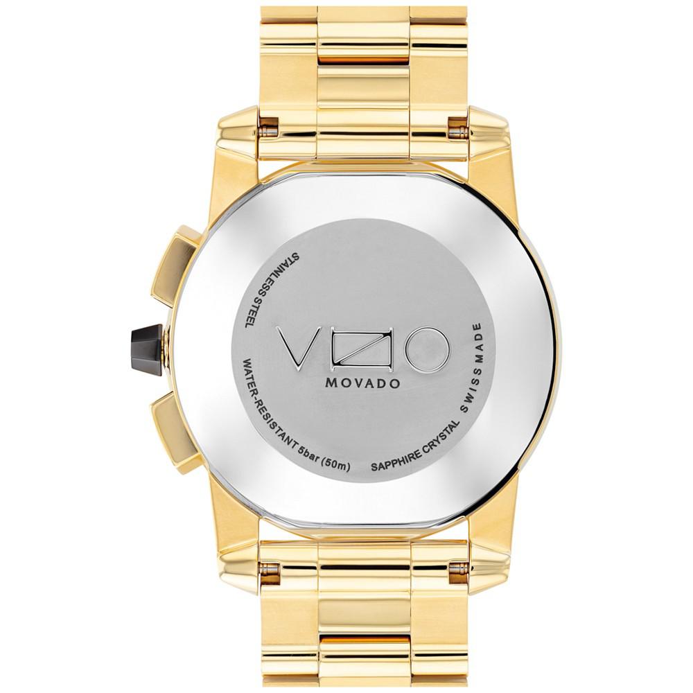Vizio Men's Swiss Chronograph Gold-Tone PVD Bracelet Watch 45mm商品第3张图片规格展示