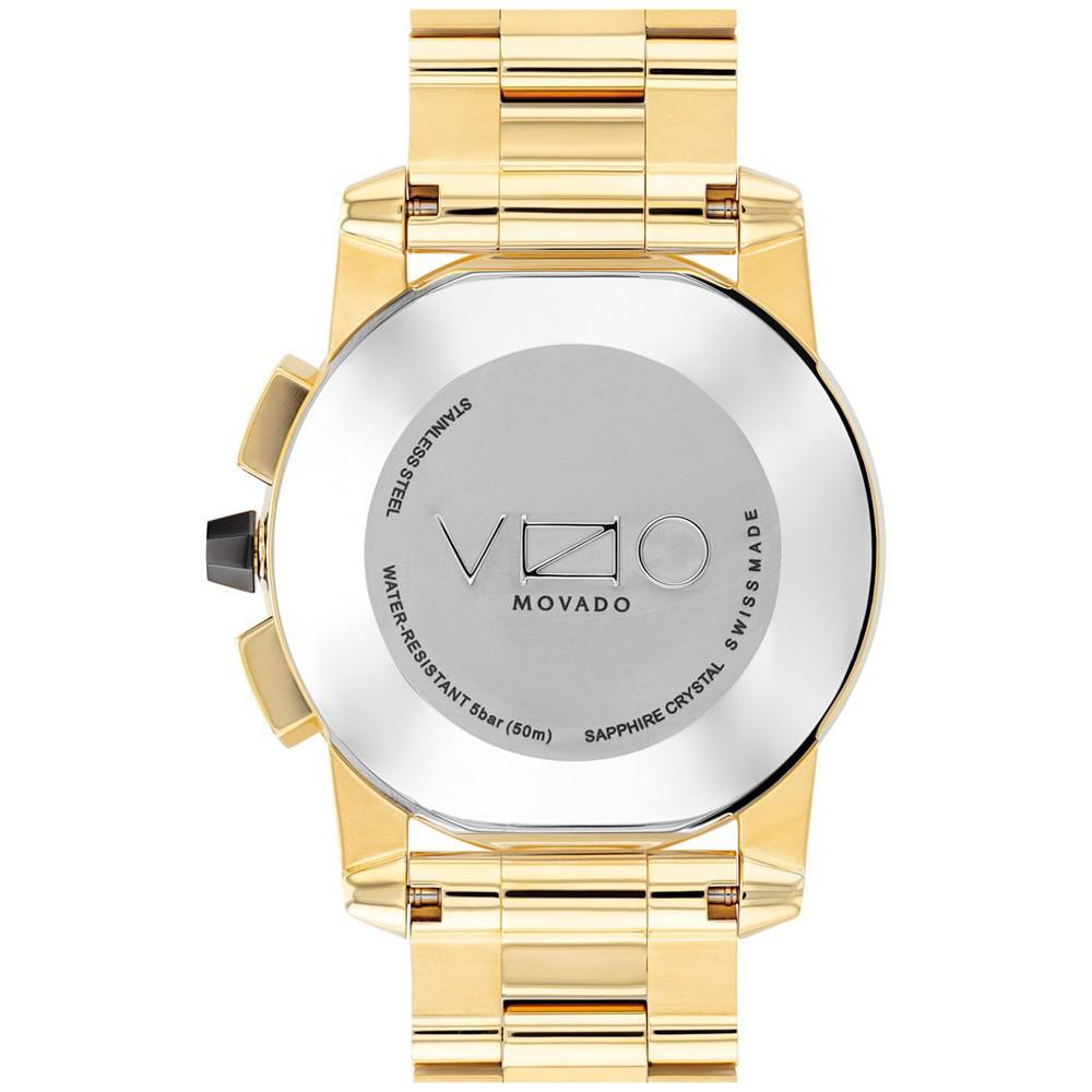 商品Movado|Vizio Men's Swiss Chronograph Gold-Tone PVD Bracelet Watch 45mm,价格¥20903,第5张图片详细描述